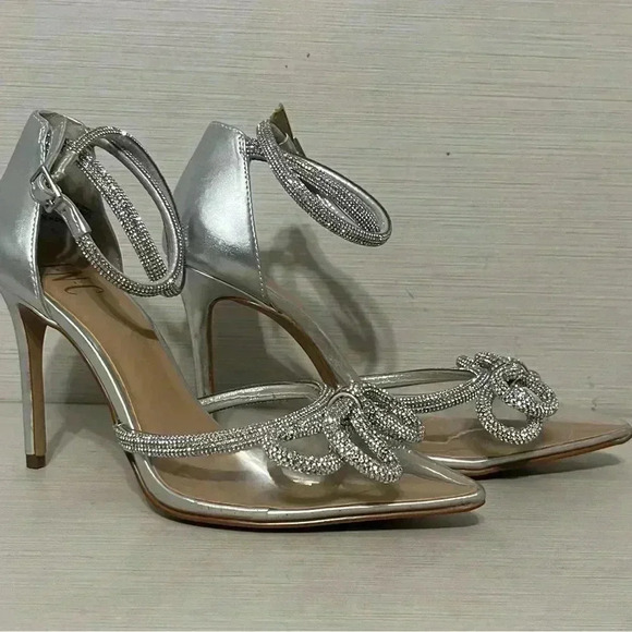inc international concepts Women Slingback Stiletto Dress Pump Silver Bling 6M - Picture 4 of 13